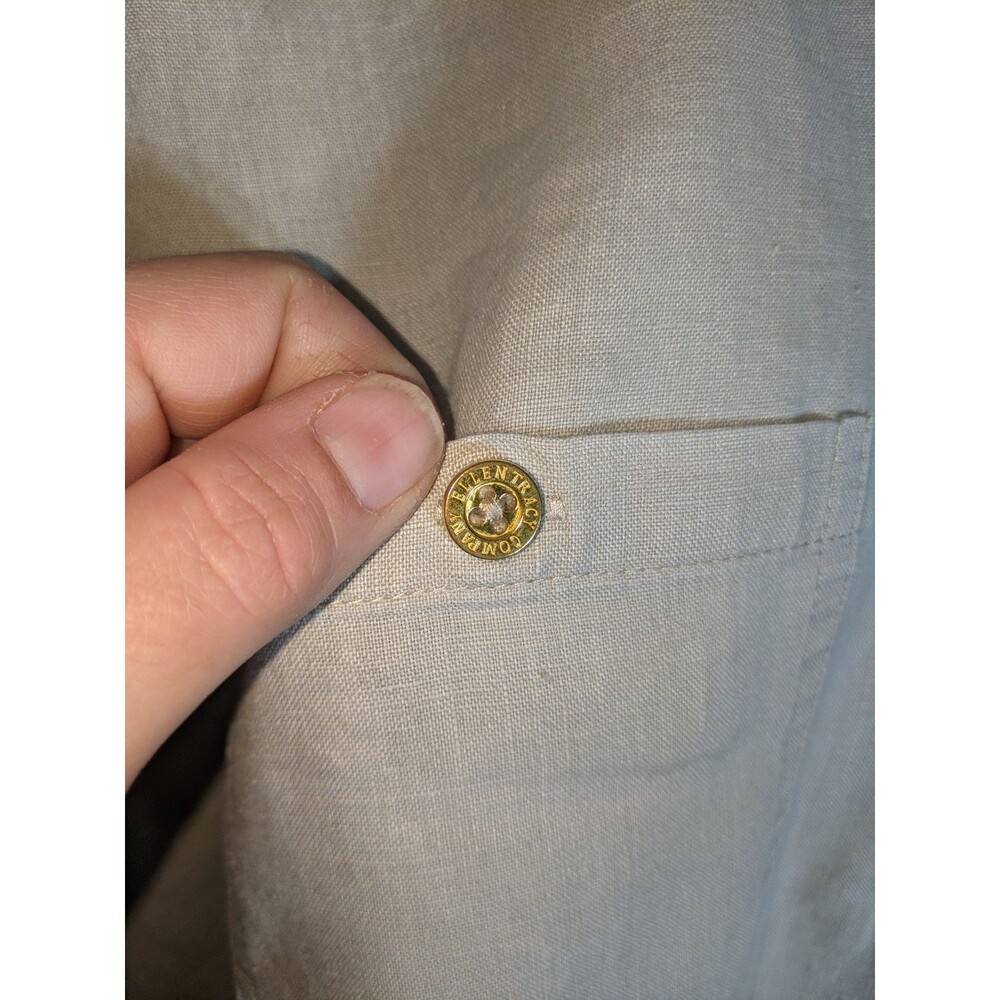 Company Ellen Tracy 100% Linen Tunic Plus 2XL Khaki Gold Career Travel Office - Picture 7 of 14